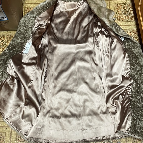 Vintage 1950s Borre Sportowne Women's Faux Fur Swing Coat Size  16 Brown Jacket - Picture 7 of 12